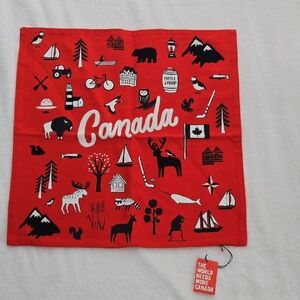 Indigo Red Canada Icon Print Accent Pillow Cover